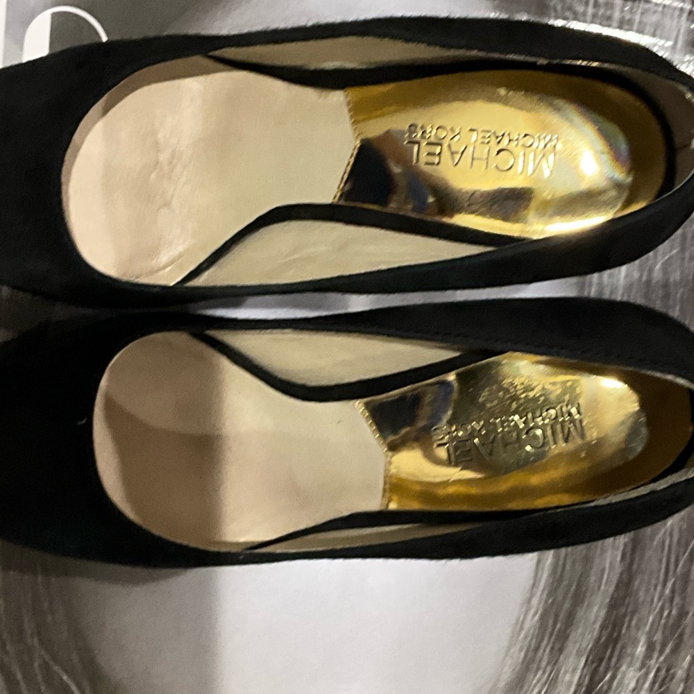 Michael Kors Black Flats with Gold Accents